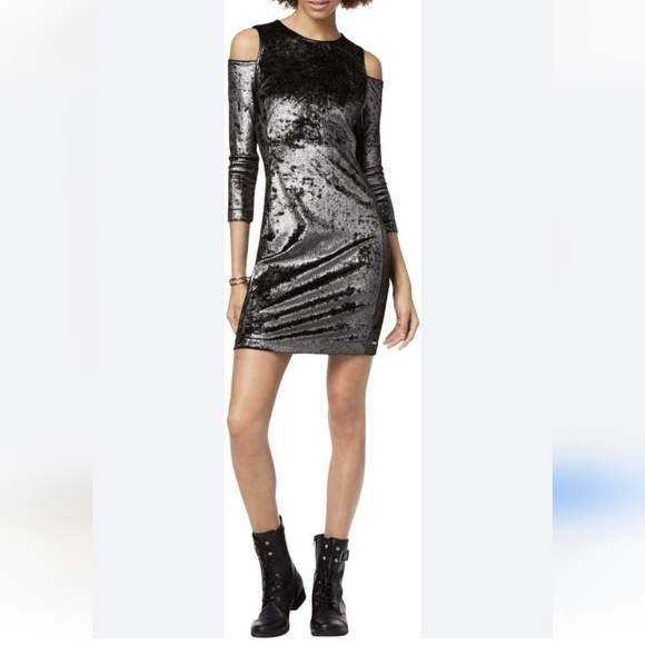Armani Exchange Women's Velvet Cold-Shoulder Bodycon Dress NWT Size XL - Picture 1 of 12